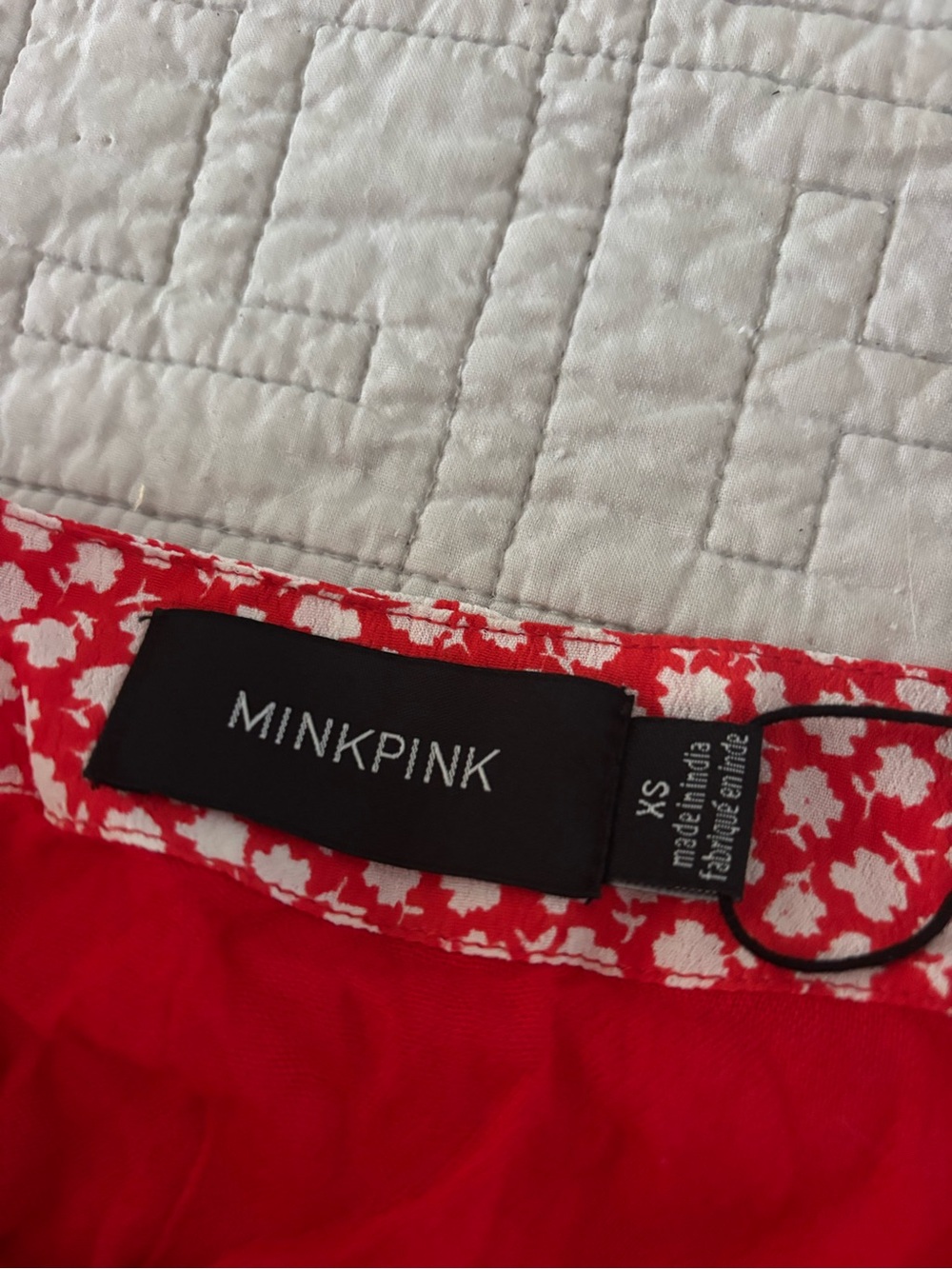 Red Floral Button-Front Ruffle Hem Mini Skirt - Picture 4 of 5